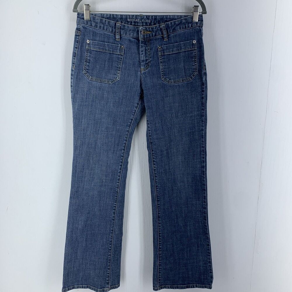 Michael Kors Womens 8 Jeans Mid rise Bootcut Flare Horse Bit Western Cowgirl